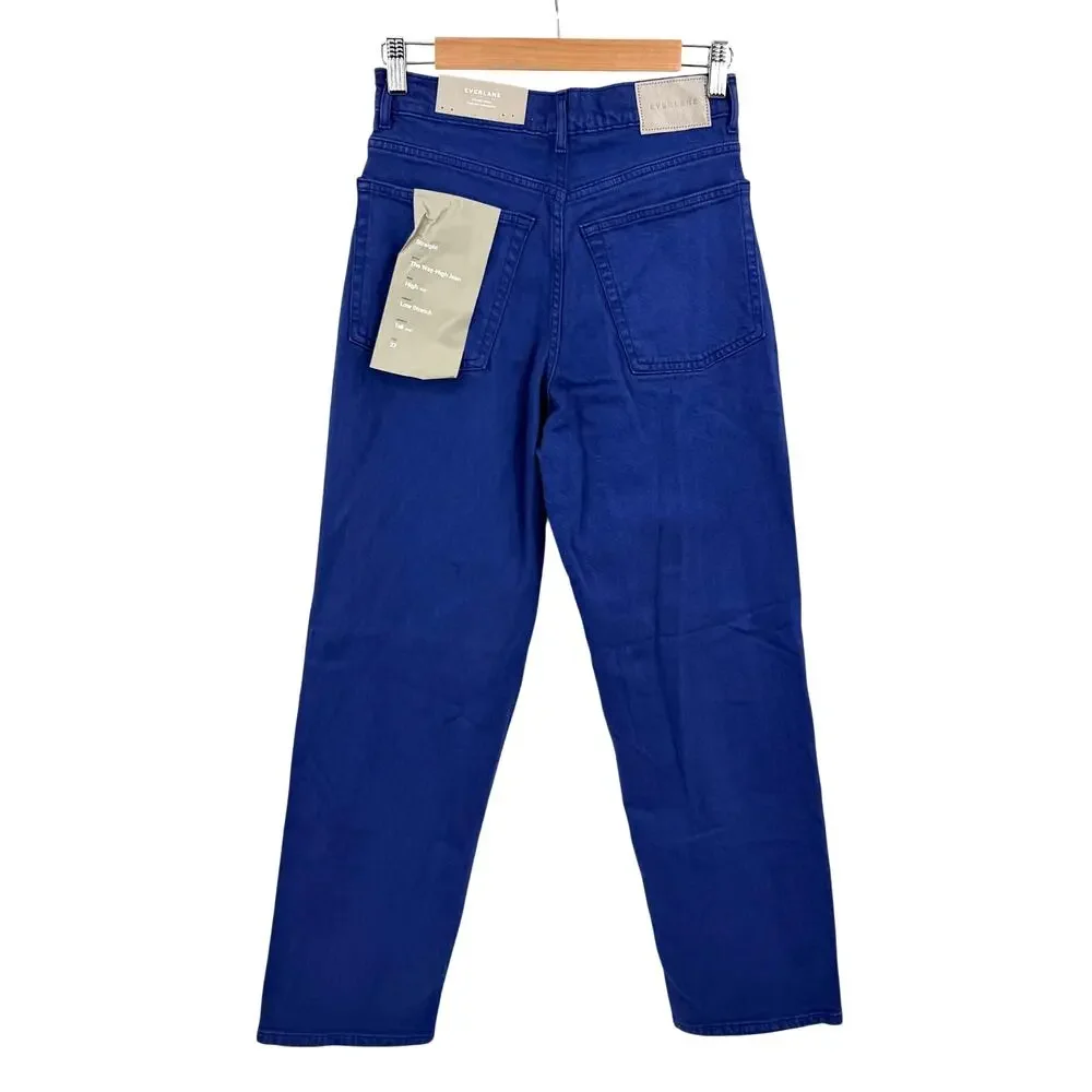 Everlane Tall The Way High Straight Jeans in blue Size 27T